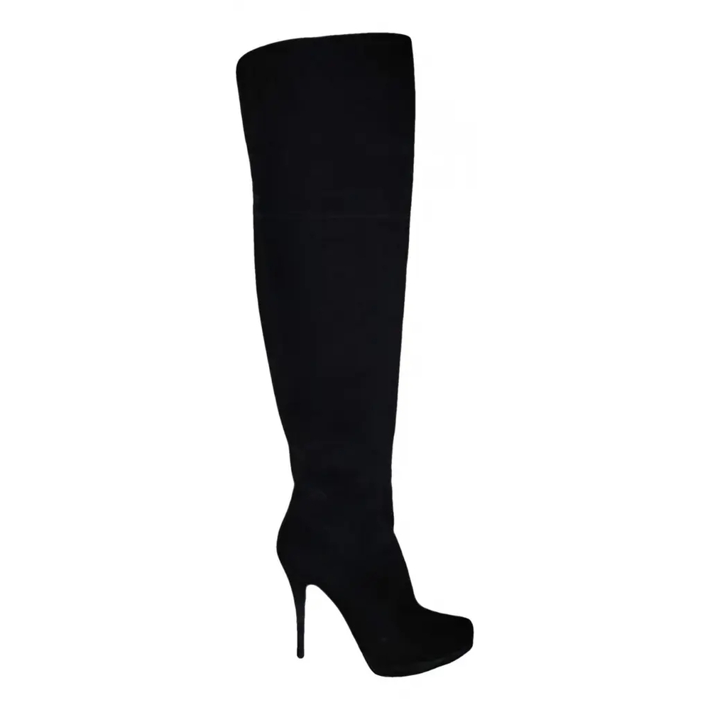 Buffalo London | Black Over-the-Knee Stiletto Platform Boots